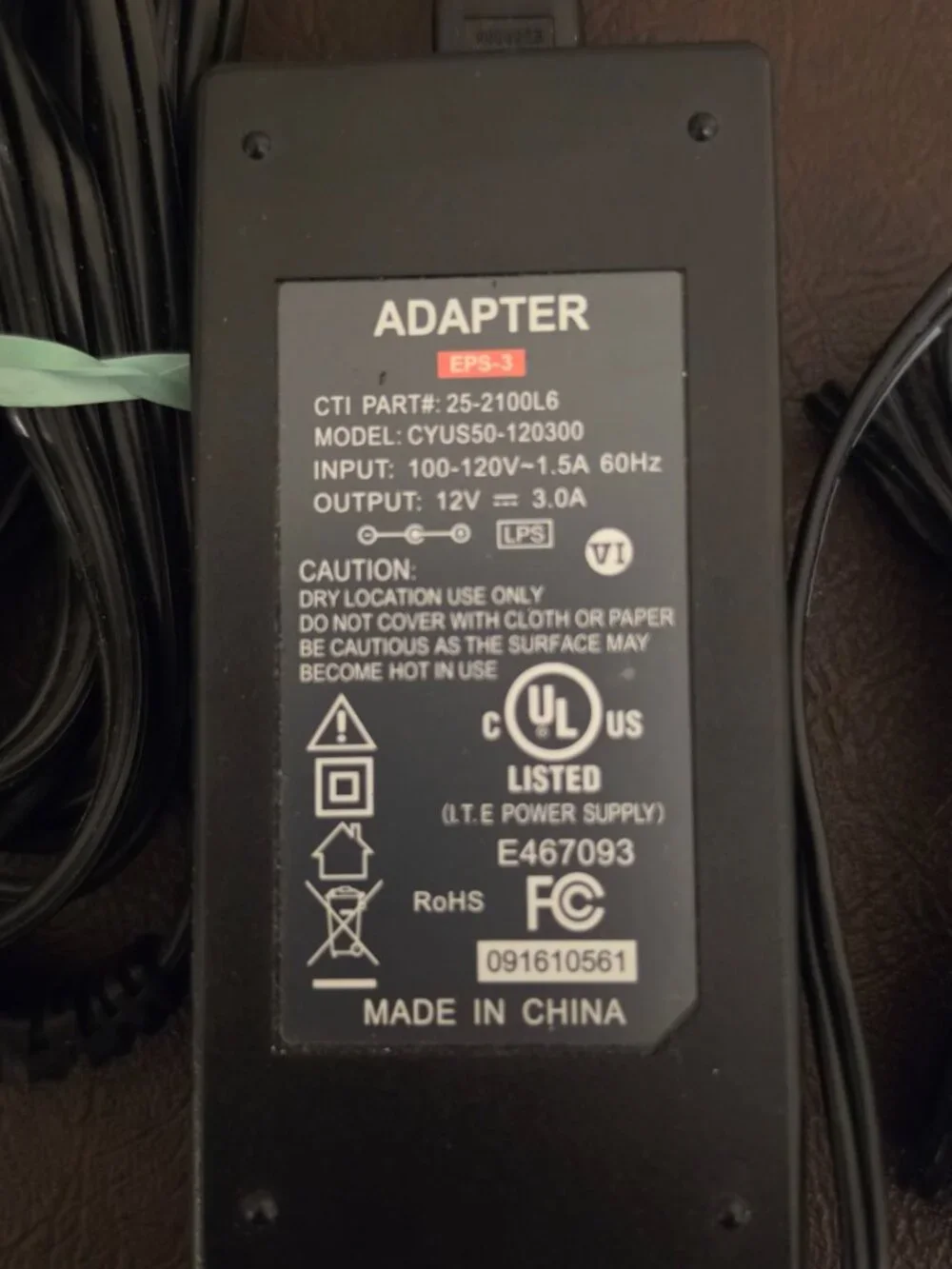 Comcast Approved AC Adapter EPS-3 Model DVDC designed for use with electronics